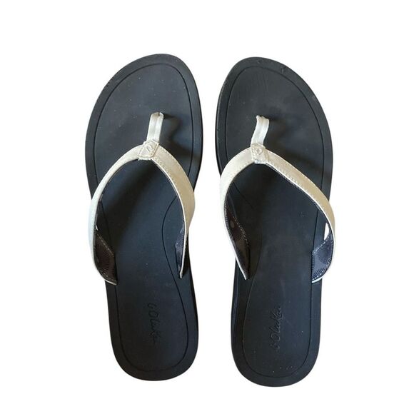 OluKai Women's Black and White Sandals - Picture 8 of 12